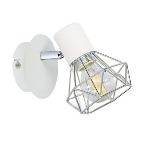 Nástenná lampa 1X40W E14 biele tienidlo chróm VERVE
