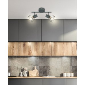 Nástenná lampa Verve, pásik E14, matná sivá