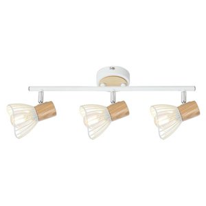 Nástenná lampa Chile E14 biela + drevo