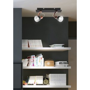Nástenná lampa s krycou páskou 2X50W GU10 čierna/medená MARKUS