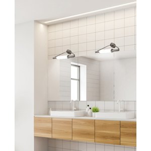 Nástenná lampa do kúpeľne, saténový nikel, nad zrkadlo 2x40W G9 Major