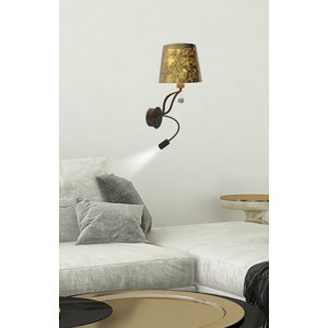 nástenná lampa apeti saria led+8w led čierno zlatá