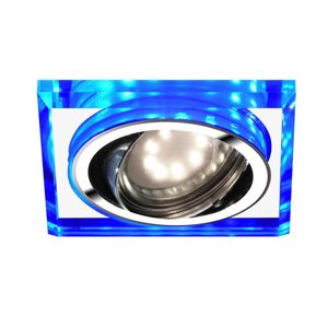 Stropné bodové svietidlo Ssu-22 Ch/Tr+Bl Gu10 50W+Led Smd 2 1W Modrá 230V Chróm