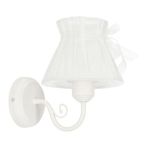 Nástenná lampa s bielym organzovým tienidlom 1xE27 Zefir