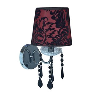 Chrómová nástenná lampa, zamatové tienidlo, 1x40W E14 Astor