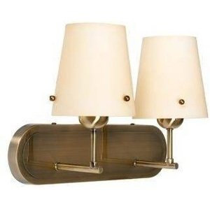 Dvojitá béžová nástenná lampa so skleneným tienidlom 2x60W E27 Tango
