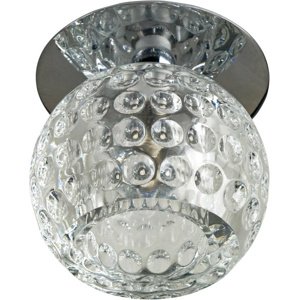 Stropná lampa SK-20 CH G4 s chrómovým rámom. pevná krištáľová guľa 20W G4