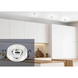 LED stropné svietidlo 3W okrúhle bezfarebné sklo SS-33