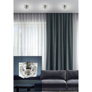Stropné svietidlo, bezfarebné, LED, 3W, sklo, štvorcové, SS-32