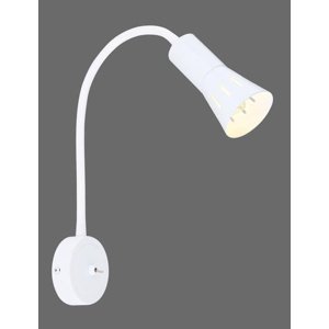Nástenná lampa biela s nastaviteľným ramenom 1xE14 Arena