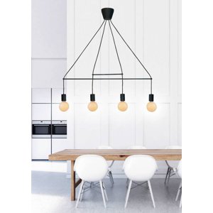 Závesná lampa matná čierna 4xE27 Alto