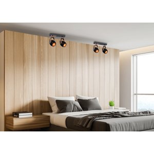 Čierno-medená nastaviteľná bodová lampa E14 2x40W Anica