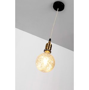 Čierna/patinová kovová závesná lampa E27