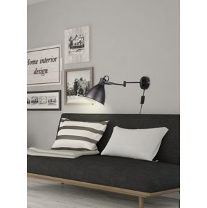 Nástenná lampa čierna nastaviteľná 1xE27 Espera