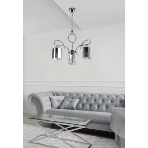 Závesná lampa chróm + strieborná 3xE27 Italo