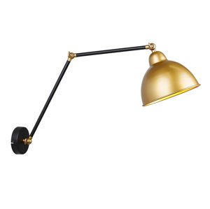 Nástenná lampa na nákladné auto čierno-zlatá 1X40W E27 zlatá