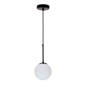 Závesná lampa Pompei čierna E27 biele tienidlo 15cm