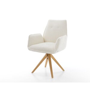 Otočná stolička Zoa-Flex drevená základňa square bouclé white 180°