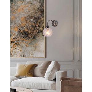 Nástenná lampa Baida, saténové nástenné svietidlo, matné priehľadné tienidlo