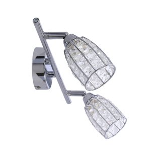 Stropná lampa Shiba chrómový pásik 2x15W g9 priehľadné tienidlo