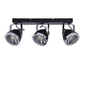 Stropná lampa Crazy s čiernym tienidlom 3x15W gu10, priehľadná
