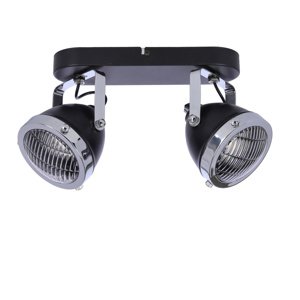 Stropná lampa Crazy 2x15W, čierna, tienidlo GU10, priehľadná
