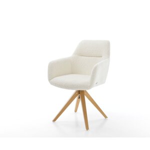 Otočná stolička Pejo-Flex drevená základňa square bouclé white 180°