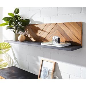 Nástenná polica Famke 130x25 cm mango teak