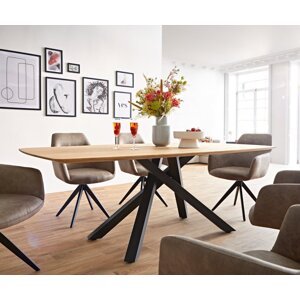 Jedálenský stôl Edge 200x100 cm zaoblený prírodný dub Swiss edge