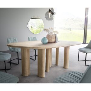 Jedálenský stôl Widoa 200x120 cm mango biely svetlý