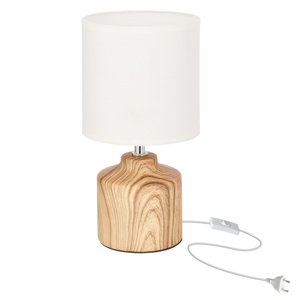 Stolová lampa MINOS s keramickým podstavcom a bielym tienidlom 1x40W E14, spálňová lampa na komodu