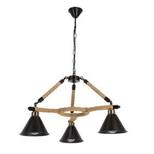 Moderná závesná lampa Negru 3x40W E27 čierna farba do jedálne, obývačky