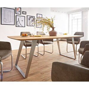 Jedálenský stôl Edge 200x100 cm zaoblený prírodný dub Swiss edge