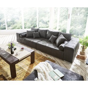 Velká pohovka Marbeya 285x115 cm Antracit Antique Look Stolička