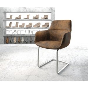 Jídelní židle Pejo-Flex Hnědá Vintage Cantilever Round z nerezové
