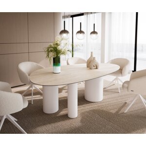 Hrana jedálenského stola oválna 220x120 Keramický Laminam® Travertino