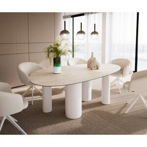 Oválny jedálenský stôl Edge 220x120 Keramický Laminam®Travertino