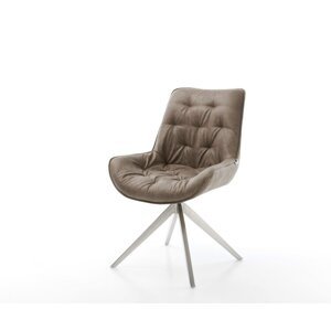Otočná stolička Taimi-Flex z mikrovlákna taupe vintage krížový rám