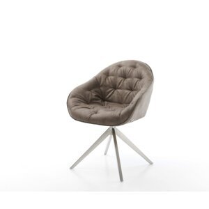 Otočná stolička Gaio-Flex z mikrovlákna taupe vintage krížový rám