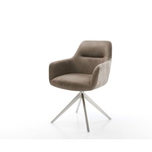 Otočné kreslo Pejo-Flex Mikrovlákno Taupe Vintage Cross Frame Wide