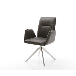 Otočná stolička Vinja-Flex z mikrovlákna antracitový vintage krížový
