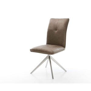 Otočná stolička Maddy-Flex z mikrovlákna sivohnedá vintage krížový rám
