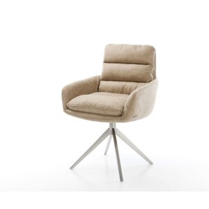 Otočná stolička Abelia-Flex s podrúčkami Mikrovlákno béžová Vintage