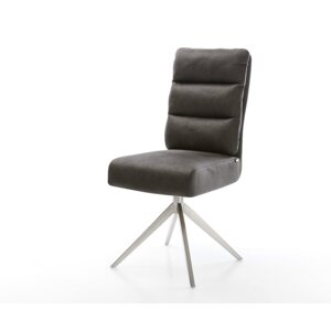 Mikrovlákno Pela-Flex antracitová vintage otočná stolička Krížový rám