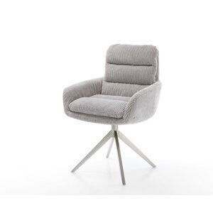 Otočná stolička Abelia-Flex s podrúčkami Cord Silver Grey Cross Frame