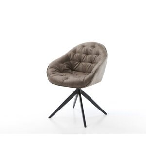 Otočné kreslo Gaio-Flex mikrovlákno taupe vintage krížový rám široký