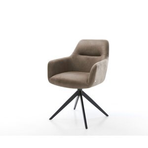 Otočná stolička Pejo-Flex mikrovlákno taupe vintage krížový rám široký