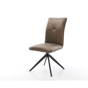 Otočná stolička Maddy-Flex mikrovlákno taupe vintage krížový rám