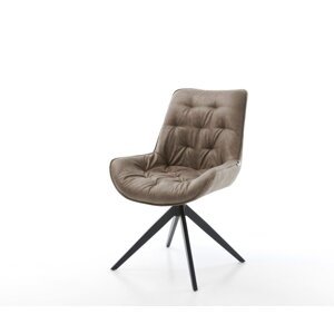 Otočná stolička Taimi-Flex mikrovlákno taupe vintage krížový rám
