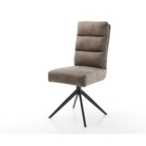 Otočná stolička Pela-Flex mikrovlákno taupe vintage krížový rám široký